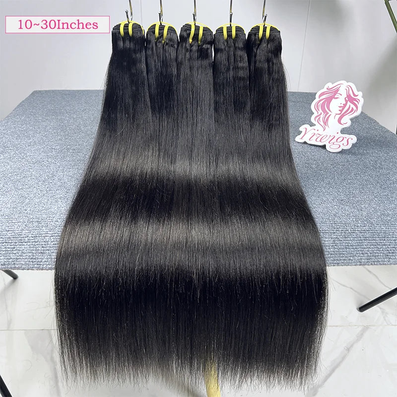 Yiwigs 12A Grade Yaki Straight Hair Bundles Natural Color Sew In Bundles Quick Weaves 100% Unprocessed Raw Vietnamese Human Hair