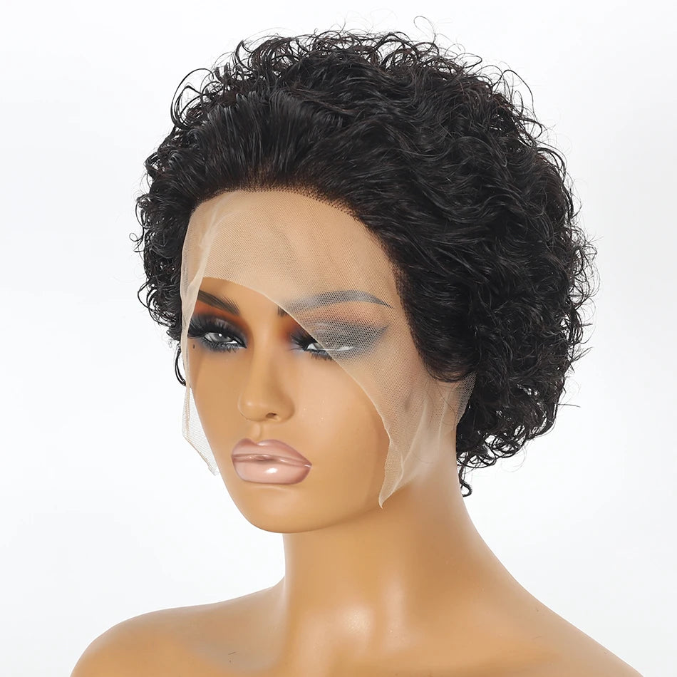 Pixie Cut Wigs 13x2 Lace Frontal Wigs Human Hair Short Kinky Curly Bob Human Hair Wigs For Women Lace Front Human Hair Wigs
