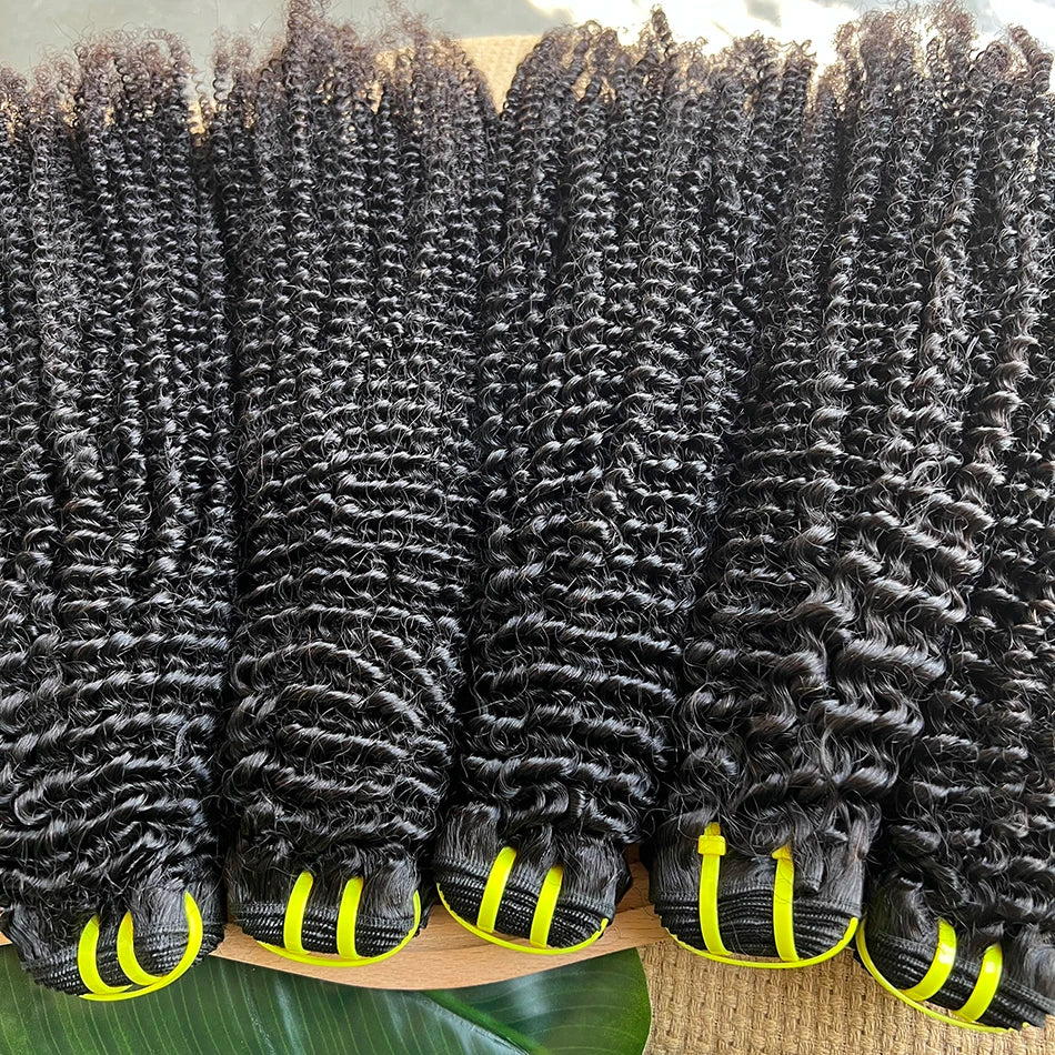 SWANEE Kinky Curly Human Hair Bundle 100% Natural Black Color Double Weft Vietnamese for Curly Bundles Human Hair Extensions