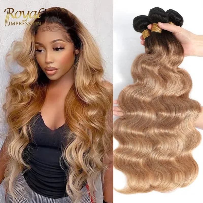 12A Body Wave Human Hair Bundles Ombre Colored 1/3/4 Bundles Human Hair 100% Unprocessed Virgin Brazilian Hair Weave Extensions