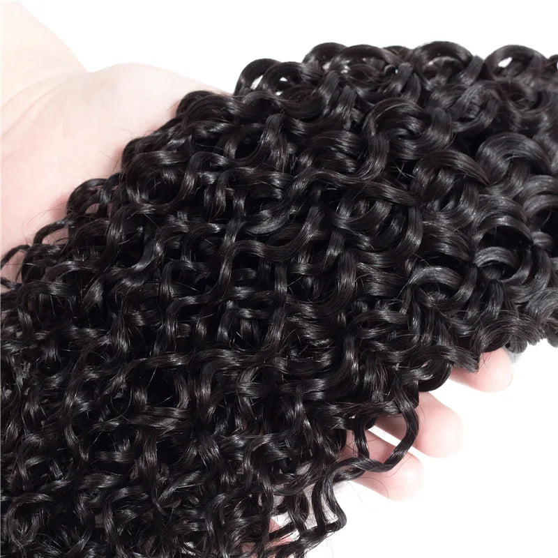 Water Wave Human Hair Bundles 10A Virgin Hair Bundles Curly Hair Weave 3 Bundles Human Hair Wet And Wavy Hair Weft Extensions