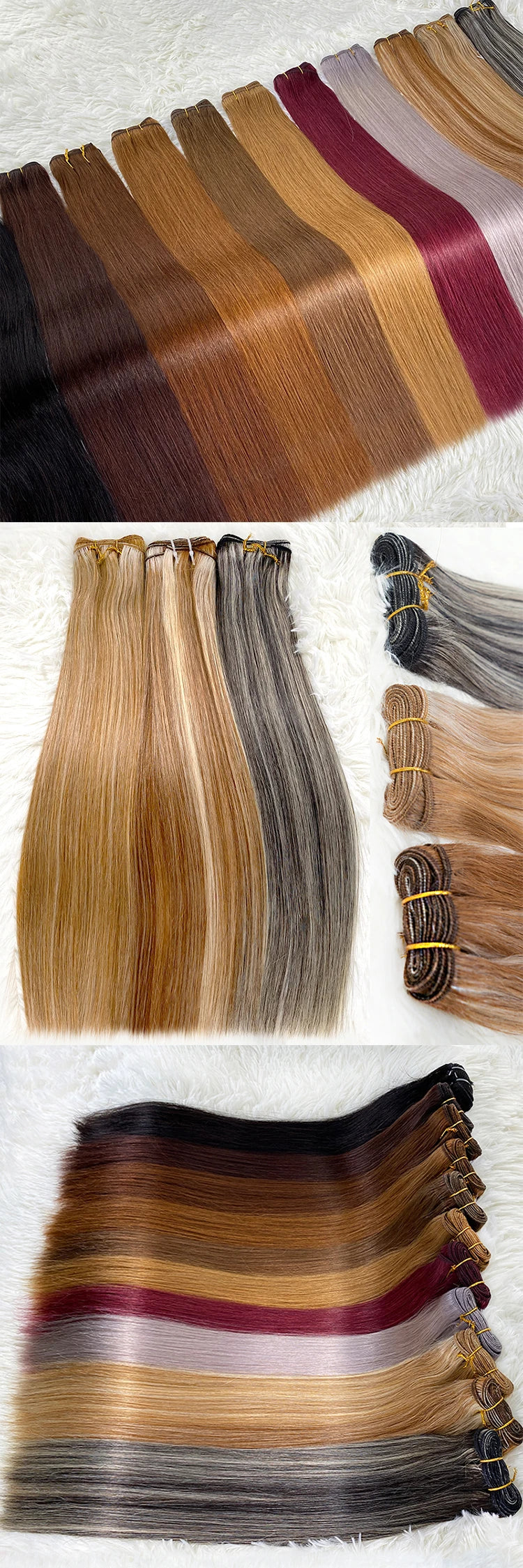 100% Straight Human Hair Bundles Hair Extensions For Women 613 99j Gray Solid Color Raw Bundles Braiding On Sale Clearance Hair