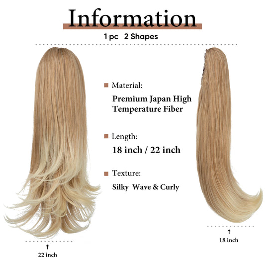 SARLA Premium Synthetic Claw Clip In Ponytail Hair Extensions Long Hairpiece Silky  Straight Fake Pigtail With Band For Women