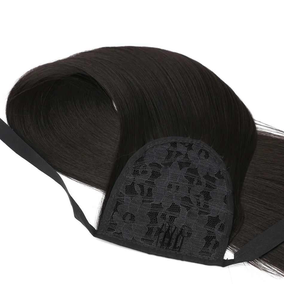 Synthetic Long Straight Ponytail Drawstring Pony Tail 32inch Clip In Hair Extensions for Women Heat Resistant Fake Hair BOOMING