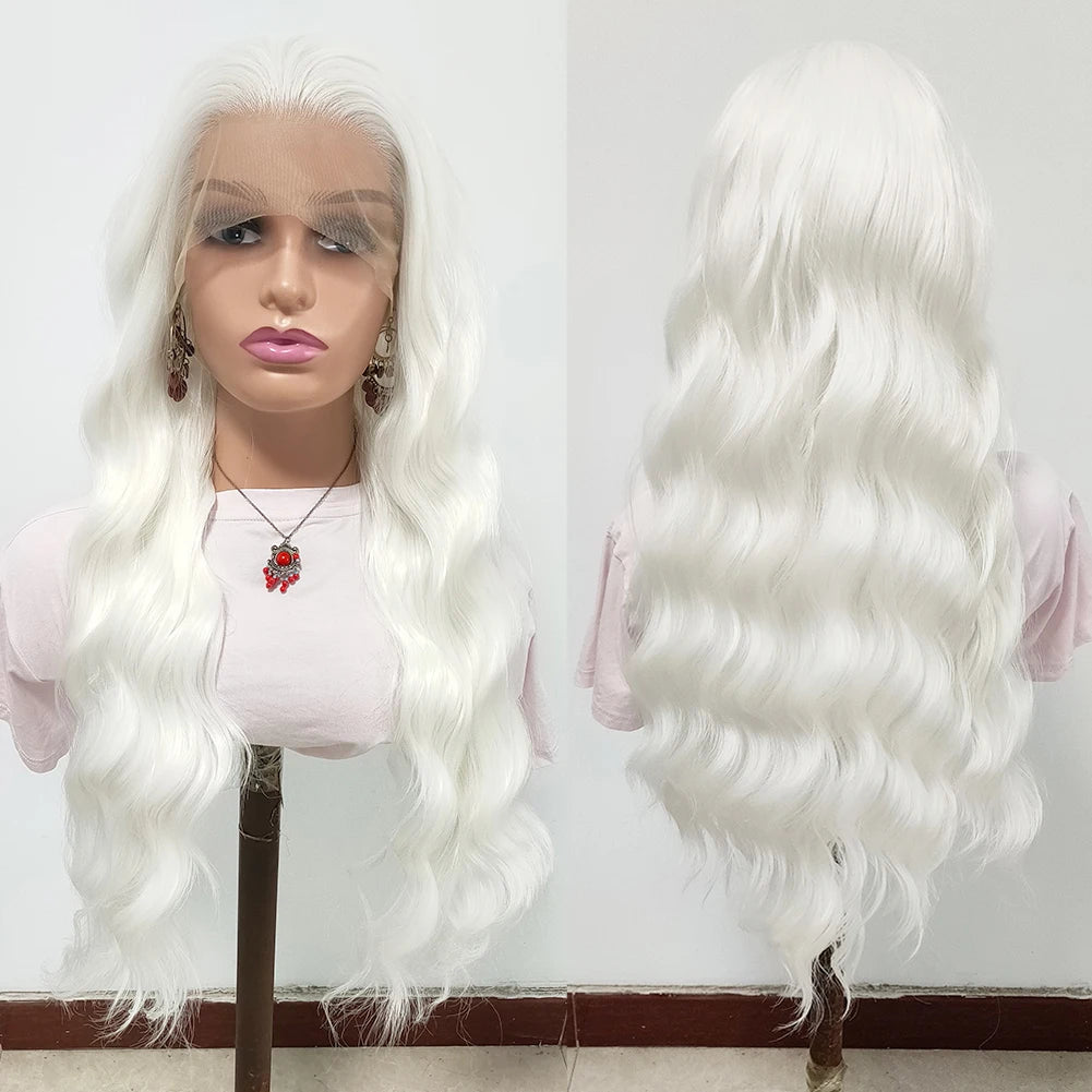 AIMEYA Synthetic Lace Front Wigs for Women Natural Hairline Synthetic Hair Lace Wig Long Brown Wig PrePlucked Cosplay Woman Wigs