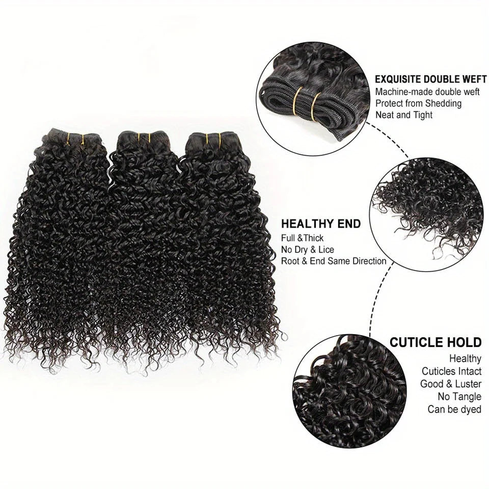 Vietnamese Hair Pixie Curls Bundles Double Drawn Kinky Curly Virgin Hair Bulk Extensions Raw Indian 12A Spirals Curly Human Hair