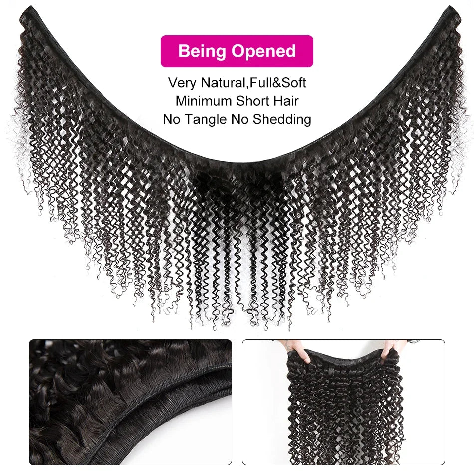 Brazilian Deep Curly Wave Hair Bundles 1/3 Pieces Real Human Hair Bundles 10A 12-32 Inch Remy Human Hair Extensions For Women