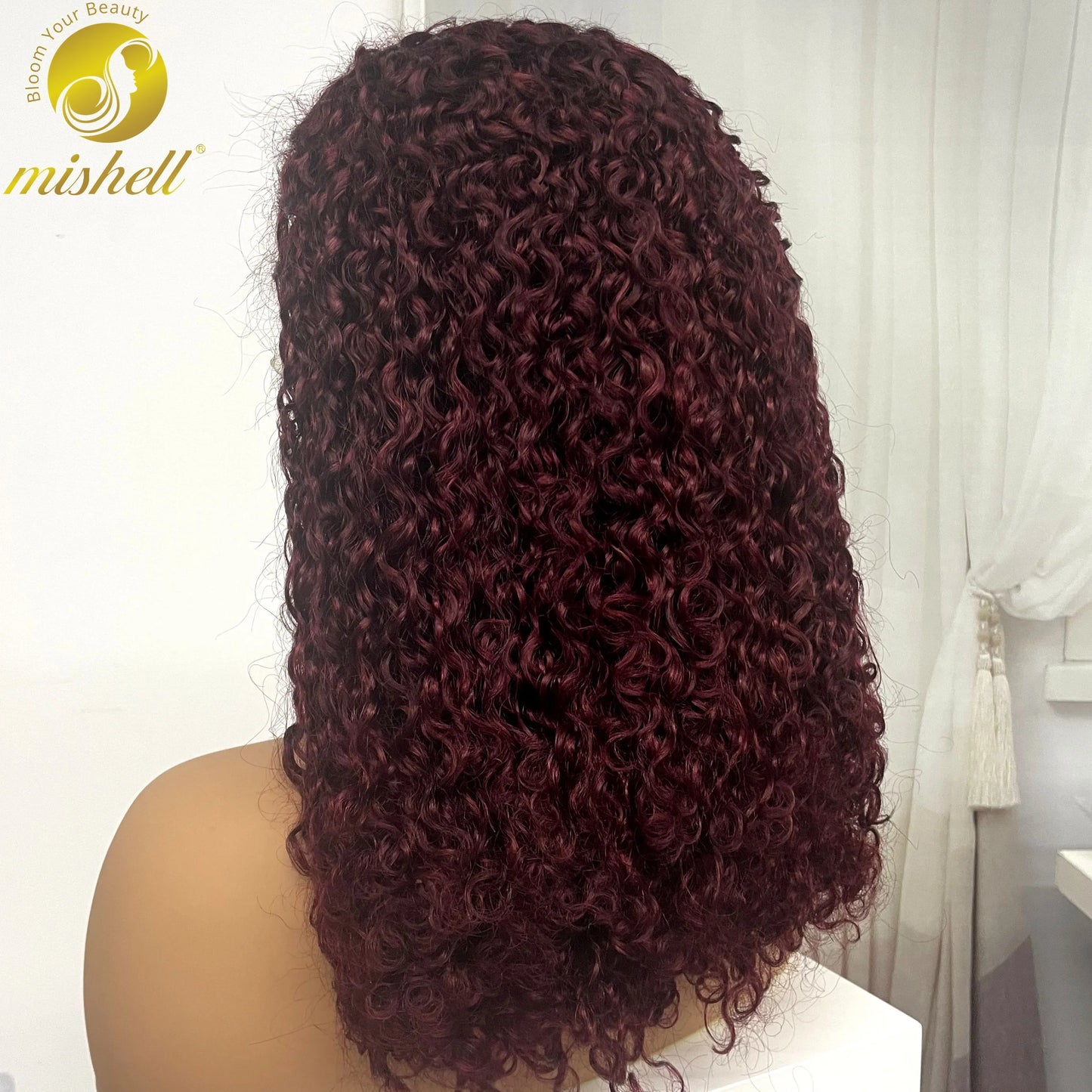 350% Density 13x4 Lace Frontal Pixie Curly Human Hair Wigs 12A Colored Water Wave Raw Burmese Bouncy Curly Hair Wigs for Women