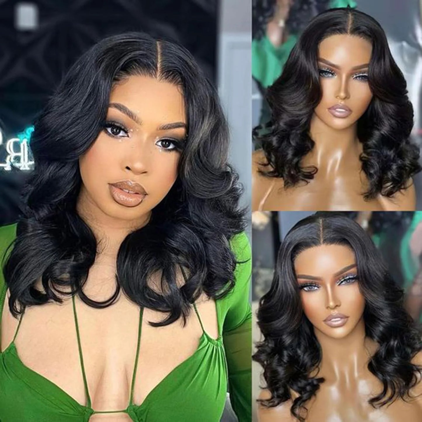 250% 13x4 Bouncy Curly Short Bob Body Wave Human Hair Wigs Hd Transparent Lace Frontal Wig Curly Hair Short Bob Wigs For Women