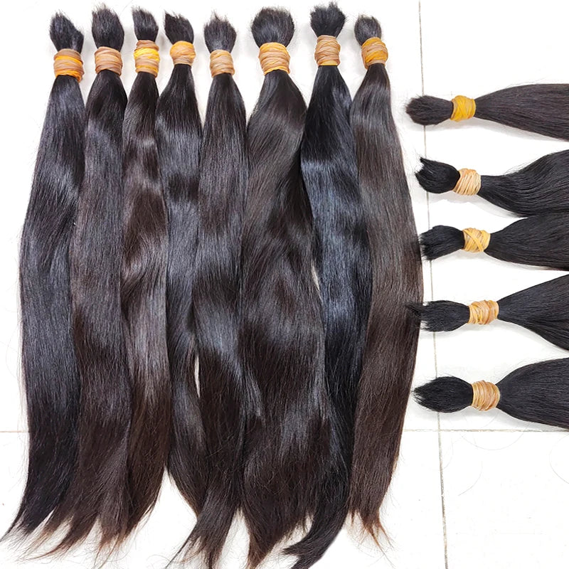100% Real Human Hair Bulk Vietnamese Raw Hair One Donor Hair weaving No Weft Unprocessed Natural Straight Hair Extention