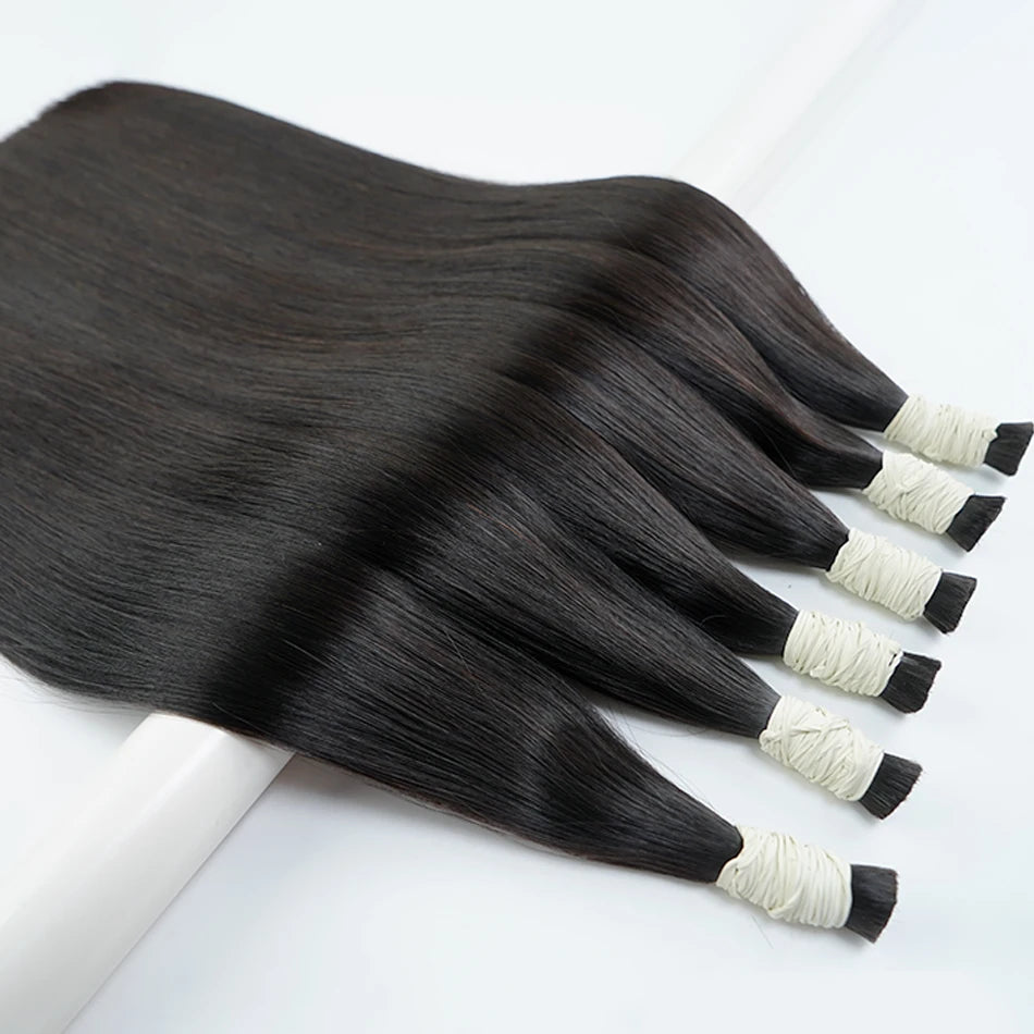 14A Grade 100% Real Natural Hair Extension Straight Human Hair Bundles No Weft Natural Black Bulks Blonde Brazilian Hair