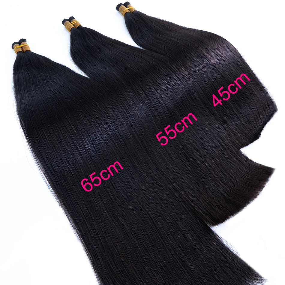 14A Grade 100% Real Natural Hair Extension Straight Human Hair Bundles No Weft Natural Black Bulks Blonde Brazilian Hair