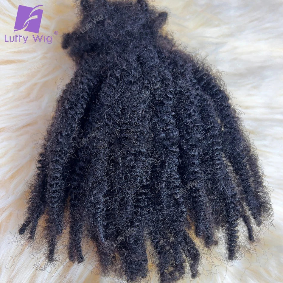 Afro Kinky Curly Locks Hair Extensions Burmese Remy Human Braiding Hair Bulk For Twist Braids Double Drawn Box Crochet No Weft