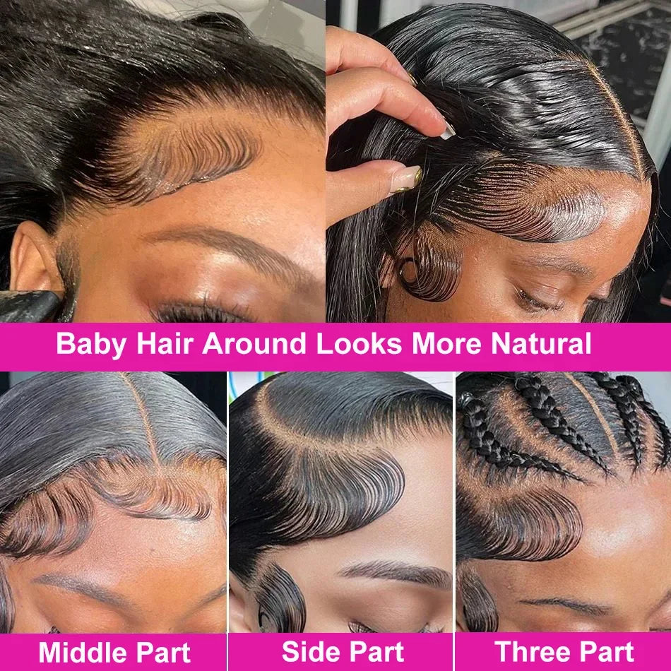 Deep Wave Bob Wigs 13x4 Lace Frontal Human Hair Wig 100% Remy Human Hair 200% Density Short Bob Wig Natural Hairline For Women