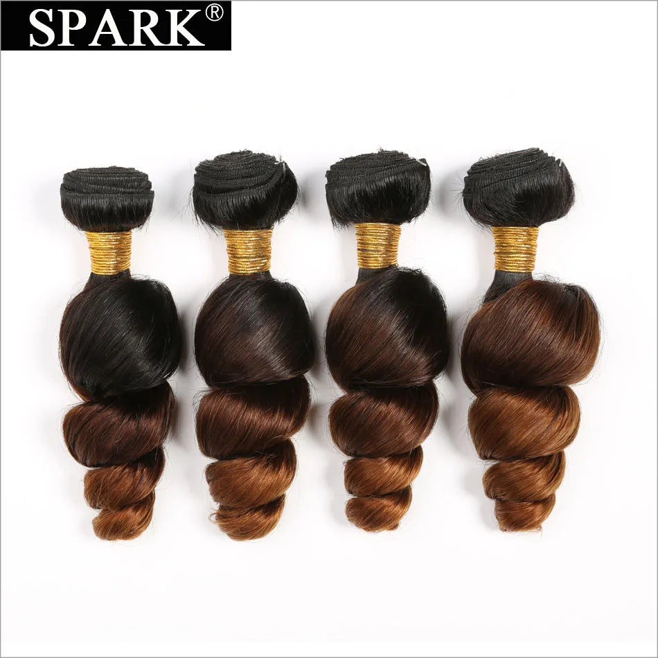 Brazilian Loose Wave Human Hair Bundles 1/3/4pcs Ombre 100% Remy Human Hair Extensions Curly Hair Weave Bundles