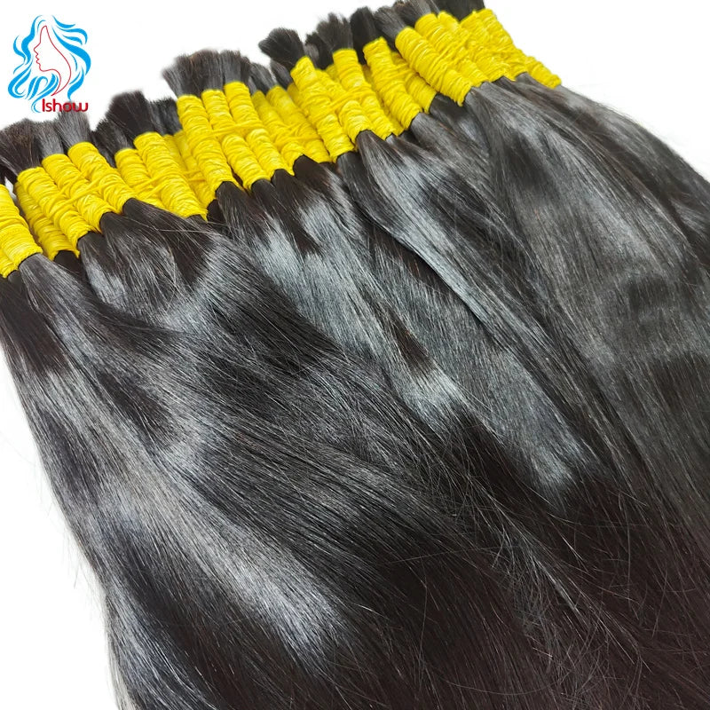 Wholesale Human Hair Bulk For Braiding Natural Color Straight Indian Hair No Weft Braiding Bulk Hair Extensions For Women 50g