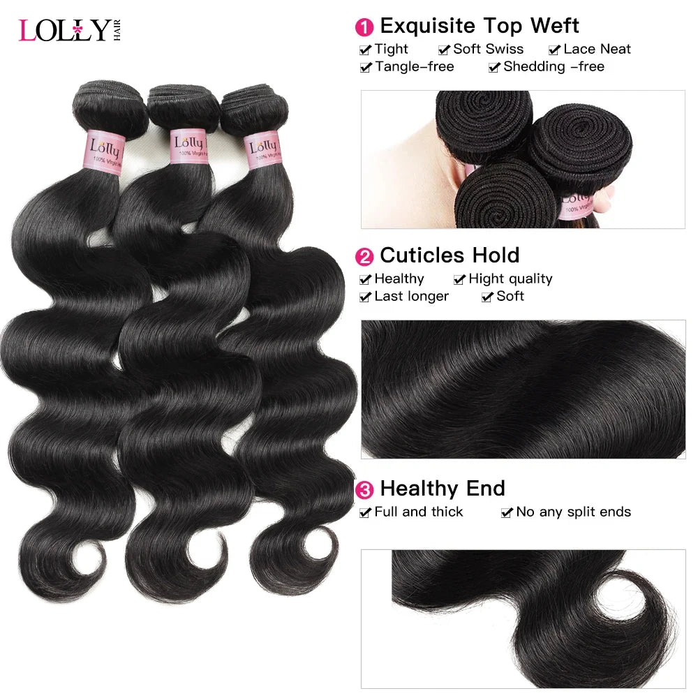 Body Wave Bundles With Closure 4x4 2x6 Brazilian Hair Weave 3Bundles With Closure Natural Human Hair Bundles With Lace Closure