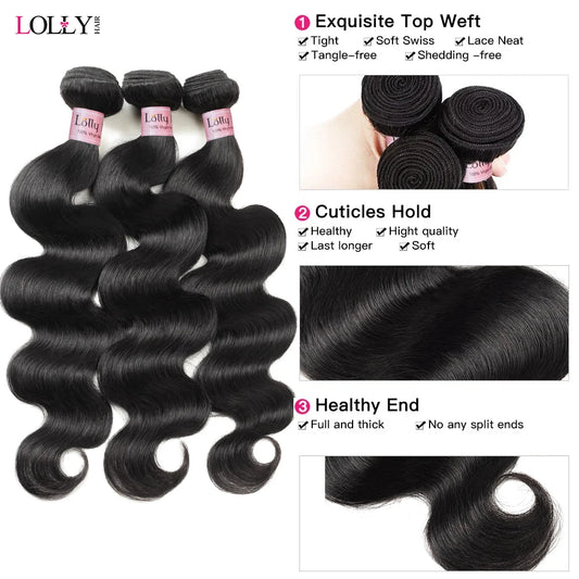 Body Wave Bundles With Closure 4x4 2x6 Brazilian Hair Weave 3Bundles With Closure Natural Human Hair Bundles With Lace Closure