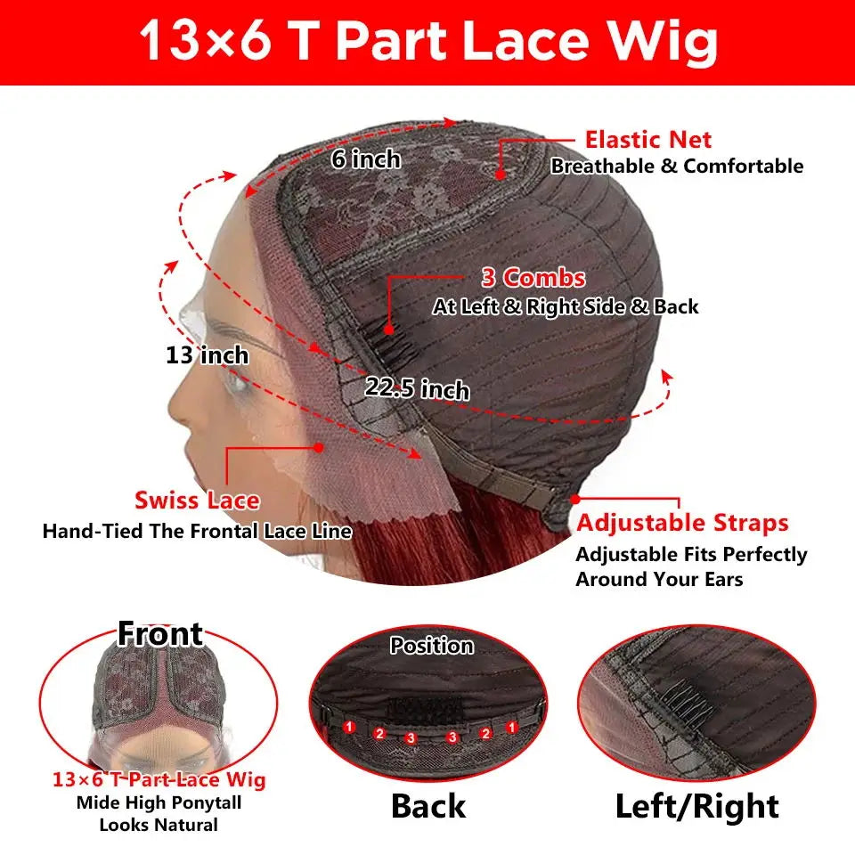 Lekker Highlight Blonde Short Straight Bob 13x6x1 Lace Front Human Hair Wigs For Women Brazilian Remy Hair Colored Glueless Wigs