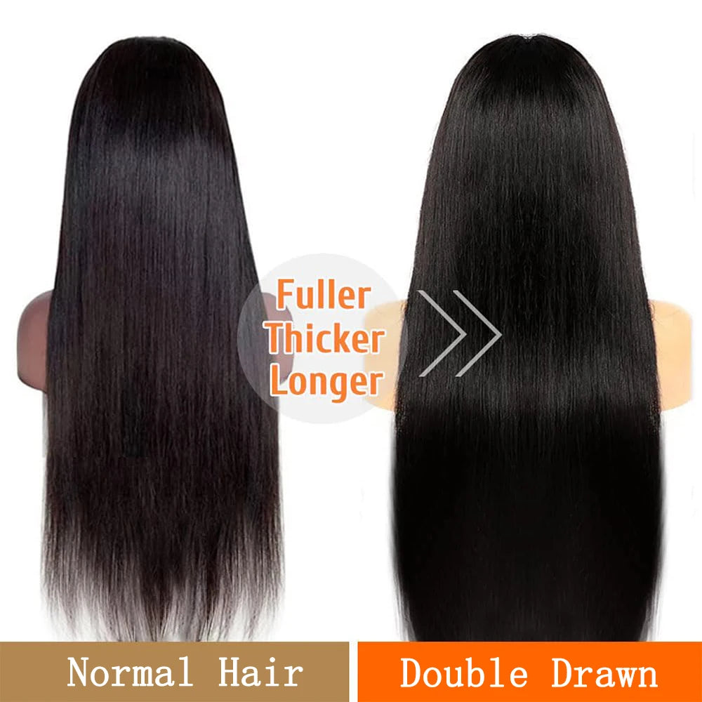 Nabi Straight Hair Bundles With HD 13*4 Lace Frontal 2*6 Closure Double Drawn Silky 100% Vietnamese Human Hair Bundles Weaving