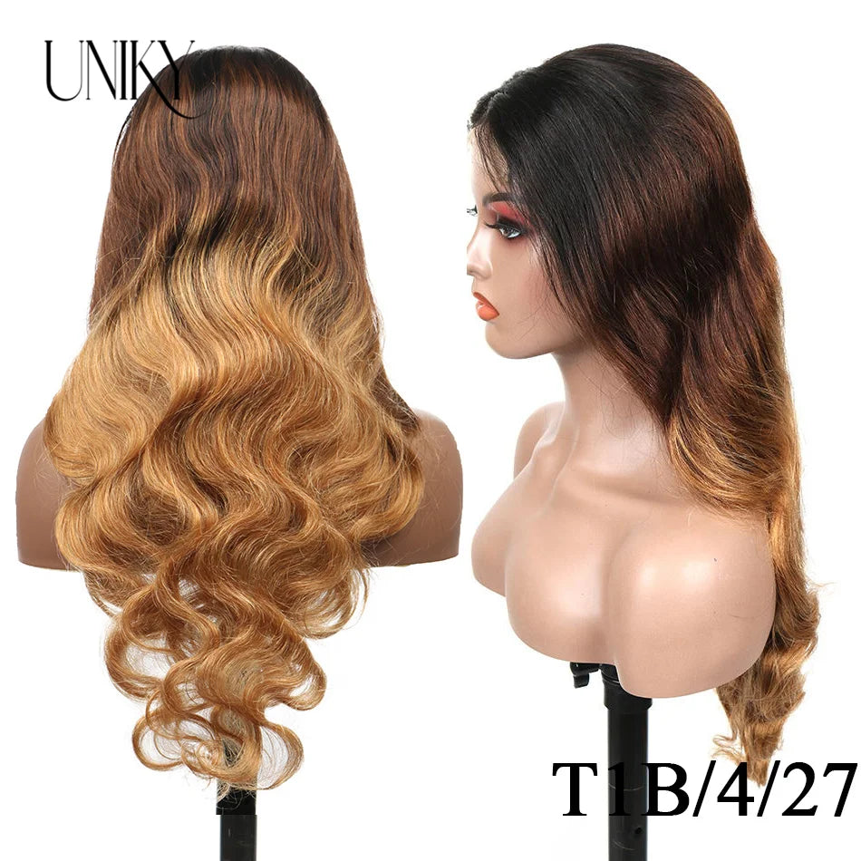Ombre Lace Front Wig Human Hair Wigs For Women Brazilian Body Wave Lace Front Wig 13X4 Blonde Lace Frontal Wig On Sale Clearance