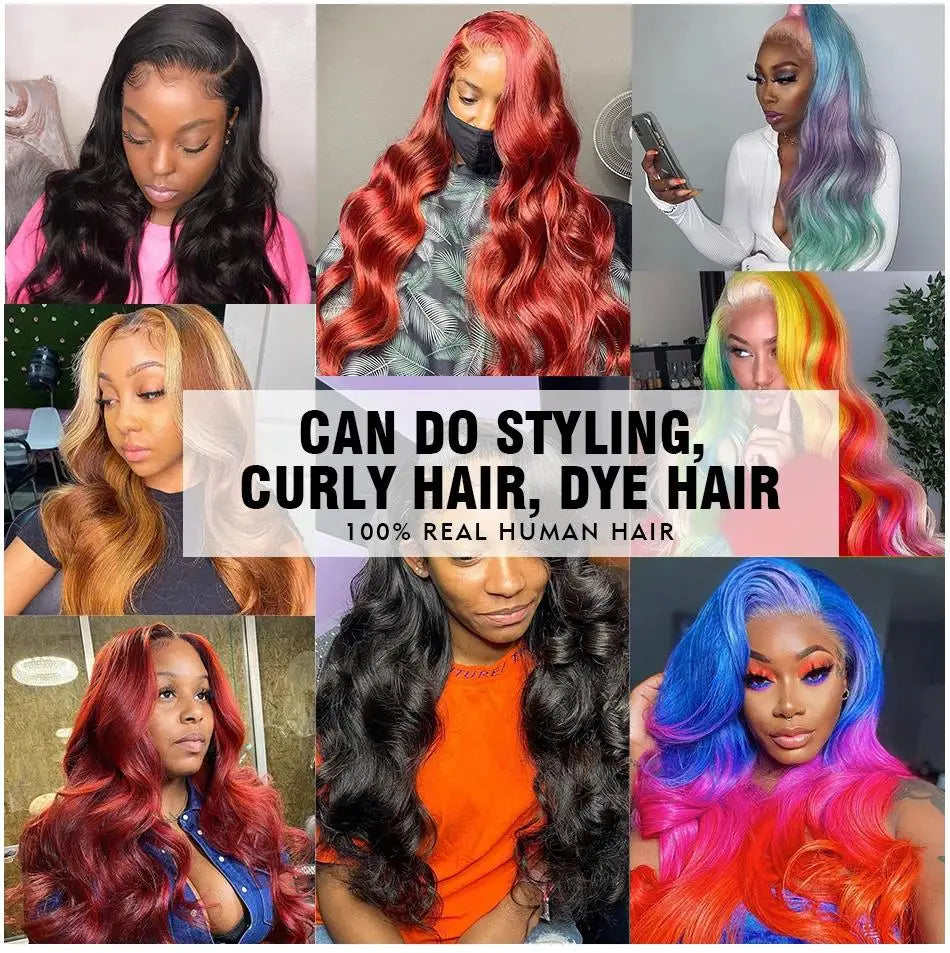 250% 30-36inch Body Wave 13x6 Hd Frontal Human Hair Pre-plucked Lace Brazilian Remy 13x4 Front Wig 4x4 Closure With Hd Full Lace