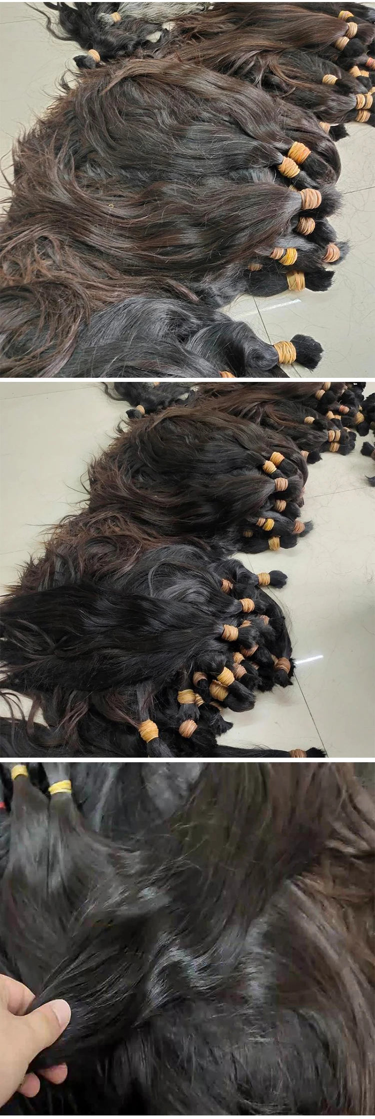 100% Real Human Hair Bulk Vietnamese Raw Hair One Donor Hair weaving No Weft Unprocessed Natural Straight Hair Extention