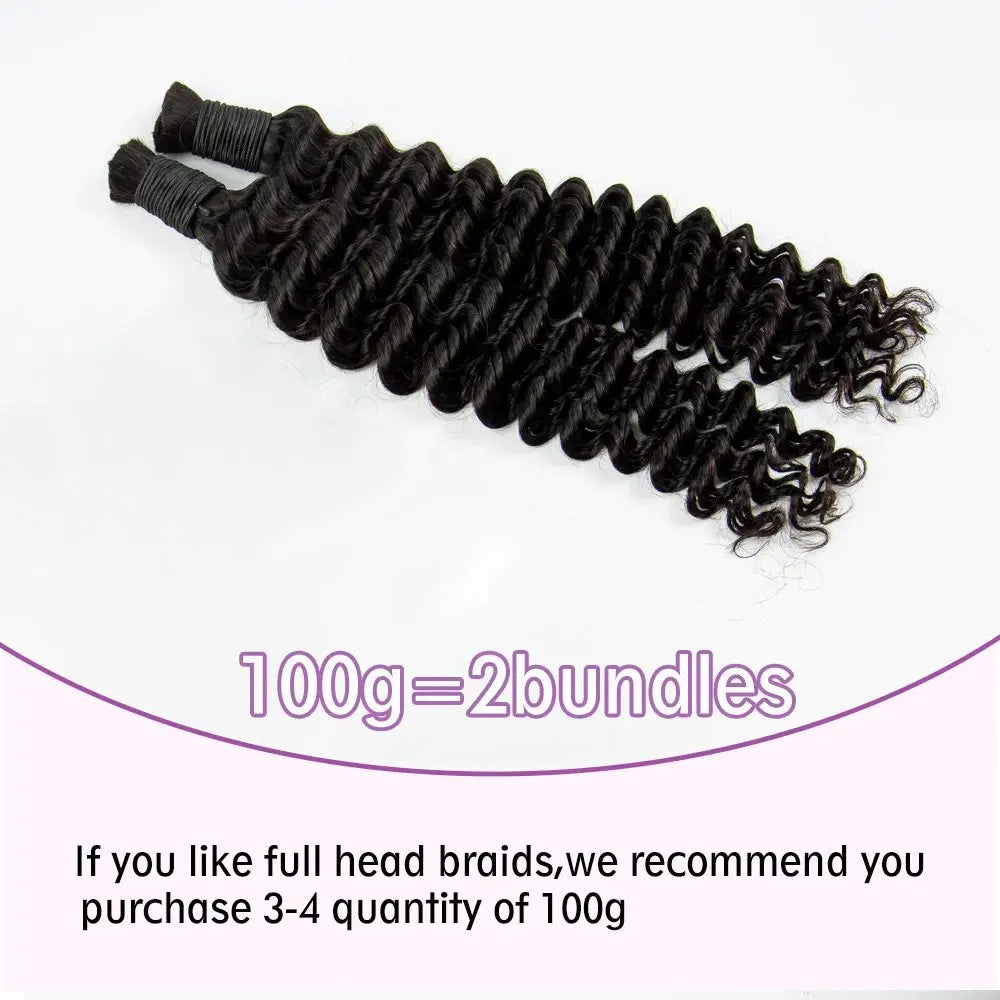 V Beauty Human Hair for Braiding Deep Wave #27 Honey Blonde Bulk Human Hair Bundles No Weft Hair Bulk for Women Hair Extensions