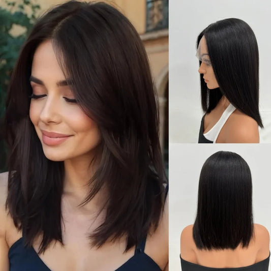 Silicone Medical Wig Skin Friendly Silky lining Straight Virgin Hair Lace Top Human Hair Wigs Kosher Wig Free Part  Jewish Wig