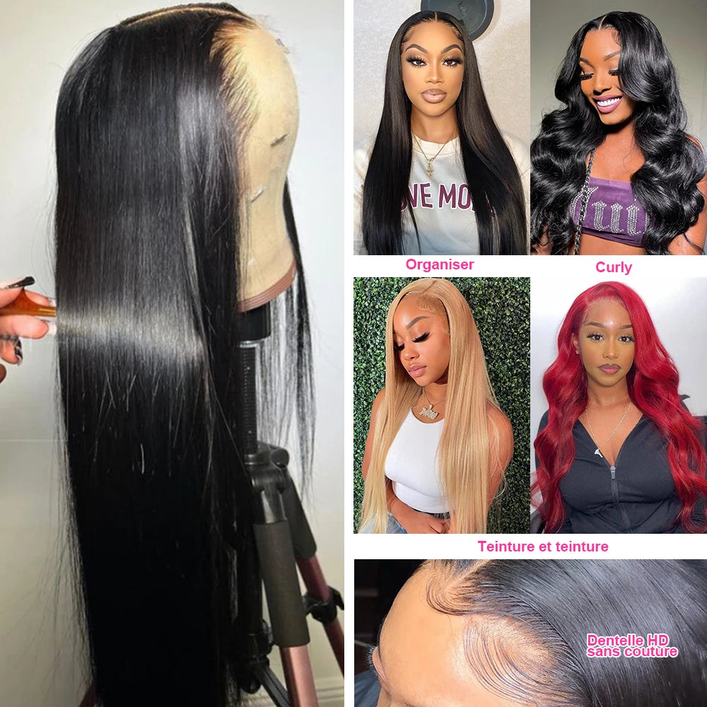 30 32inch Straight Lace Front Human Hair Wig 13x4 13X6 Transparent Lace Frontal Wig Brazilian 5x5 Closure Cheaper Wigs For Women