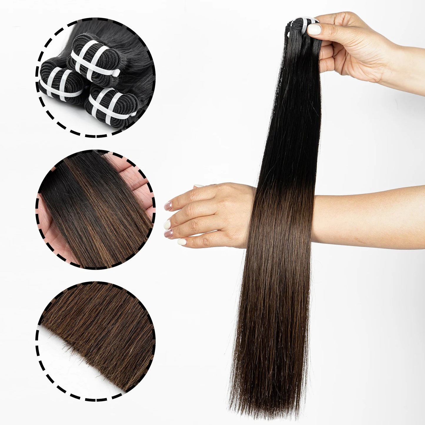 16A Bone Straight Super Double Drawn Raw Vietnamese Human Hair Bundles 1BT4 Ombre 100% Unprocessed Virgin Hair Extensions