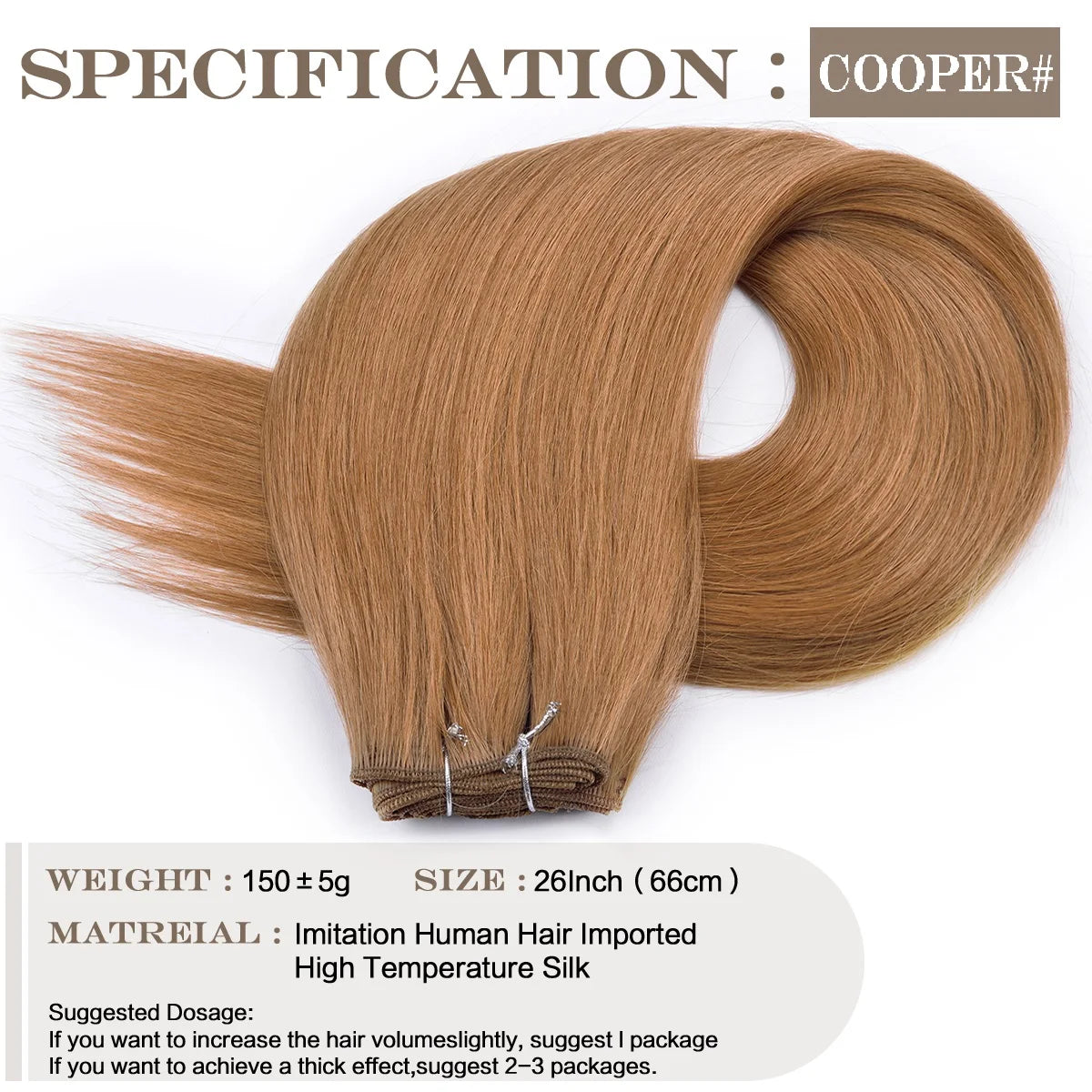 26Inch Synthetic Straight Hair Weave Hair Bundles 150g Natural Long Hair Extensions Yaki Straight Hair Weaving For Women Fake