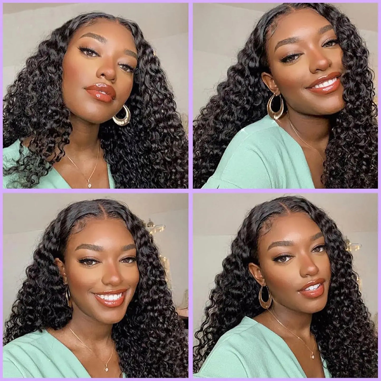 PD 30 32 36 40 Inch Deep Wave Human Hair Bundles Brazilian Remy Unprocessed Weaving Curly Hair Bundles Weave Extensions Deals