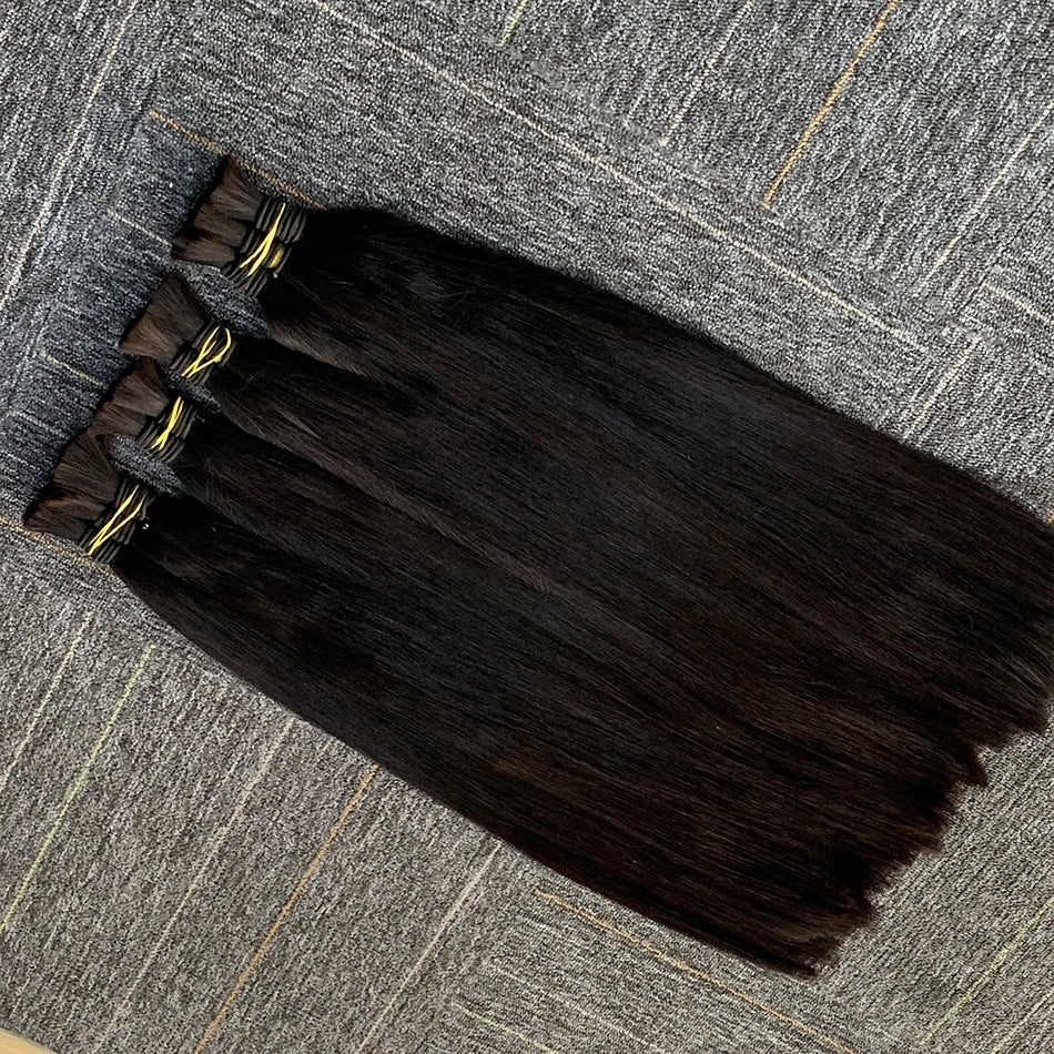 10A Virgin 100% Natural Balck Bone Straight Human Hair Bulk For Braiding Extensiones Cabelo Humano Weaving Unprocessed No Hair