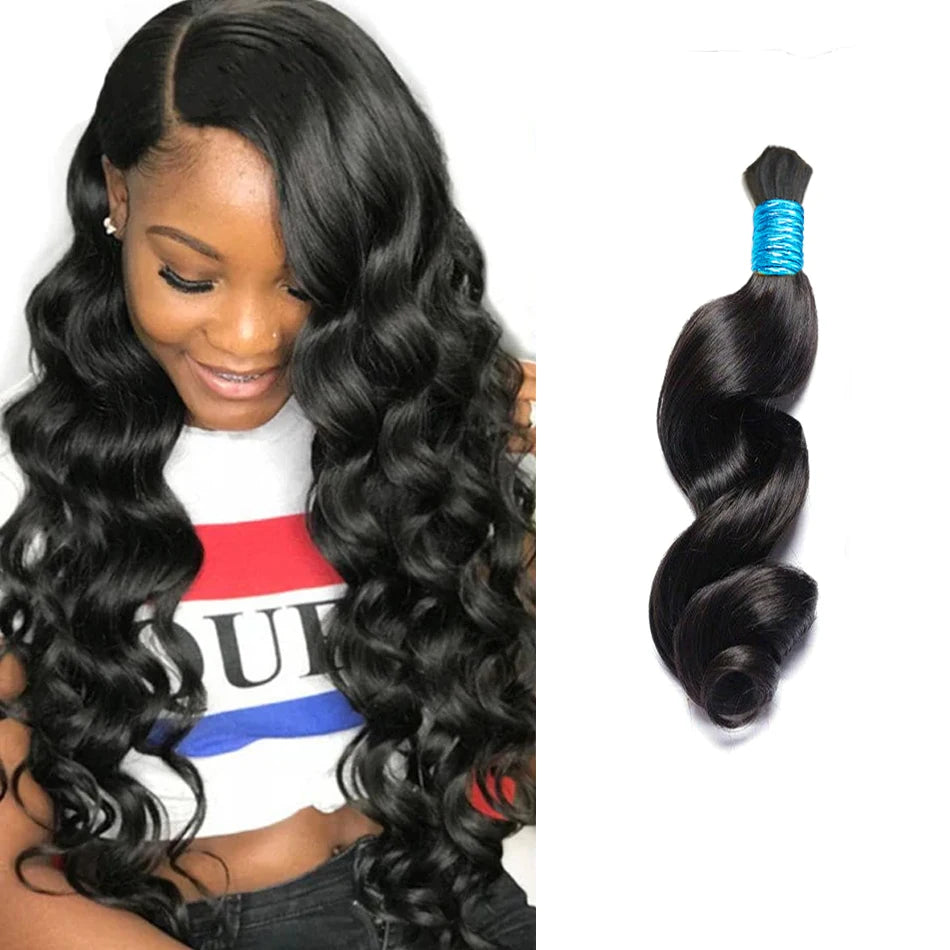100% Virgin Human Hair Bulk Extension Loose Body Wave Bulk Weaving For Braiding Unprocessed No Weft Straight Deep Wave Hair Bulk