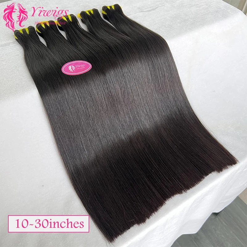YIWIGS 16A Vietnamese Super Double Drawn Bone Straight 100% Human Hair Bundles Unprocessed Weaving Human Hair For Women
