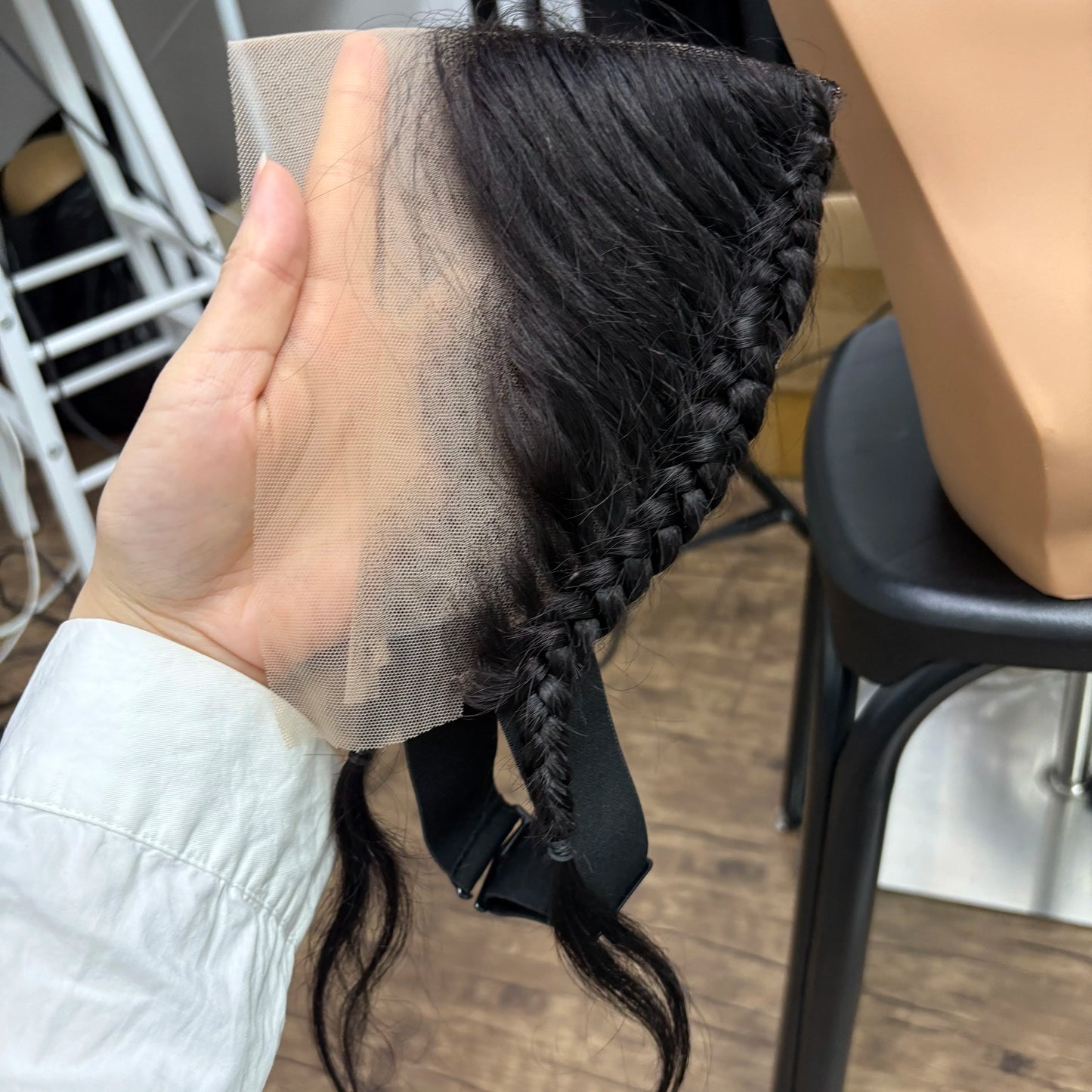 13X4 Transparent Lace Frontal with Braids 10 Inches Natural Brazilian Remy Hair Lace Frontal for Women Girls