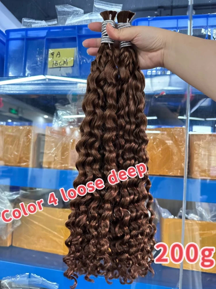 12A Raw Bulk Human Hair Deep Wave For Braiding Deep Wave Burmese Curly No Weft Brazilian Remy Hair Extensions Bundles 100 Grams