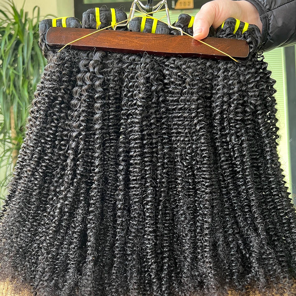 SWANEE Kinky Curly Human Hair Bundle 100% Natural Black Color Double Weft Vietnamese for Curly Bundles Human Hair Extensions