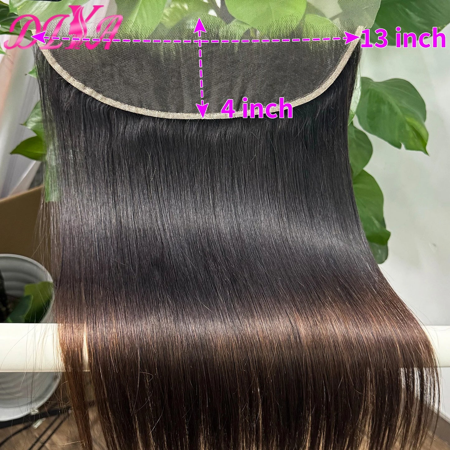 1BT4 Ombre Straight Bundles with 13x4 HD Lace Frontal 16A Double Drawn Vietnamese Hair Bundles with 2x6/5x5 Real HD Lace Closure