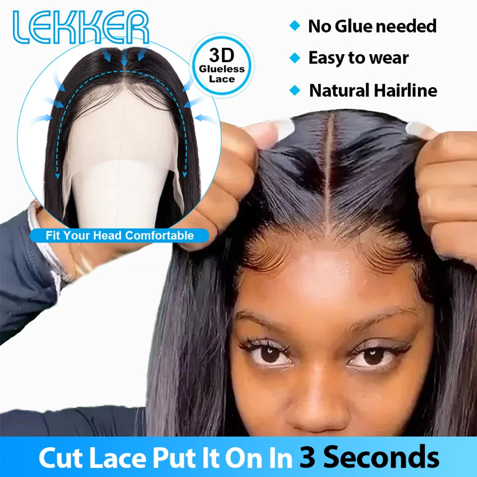 Lekker Highlight Blonde Short Straight Bob 13x6x1 Lace Front Human Hair Wigs For Women Brazilian Remy Hair Colored Glueless Wigs