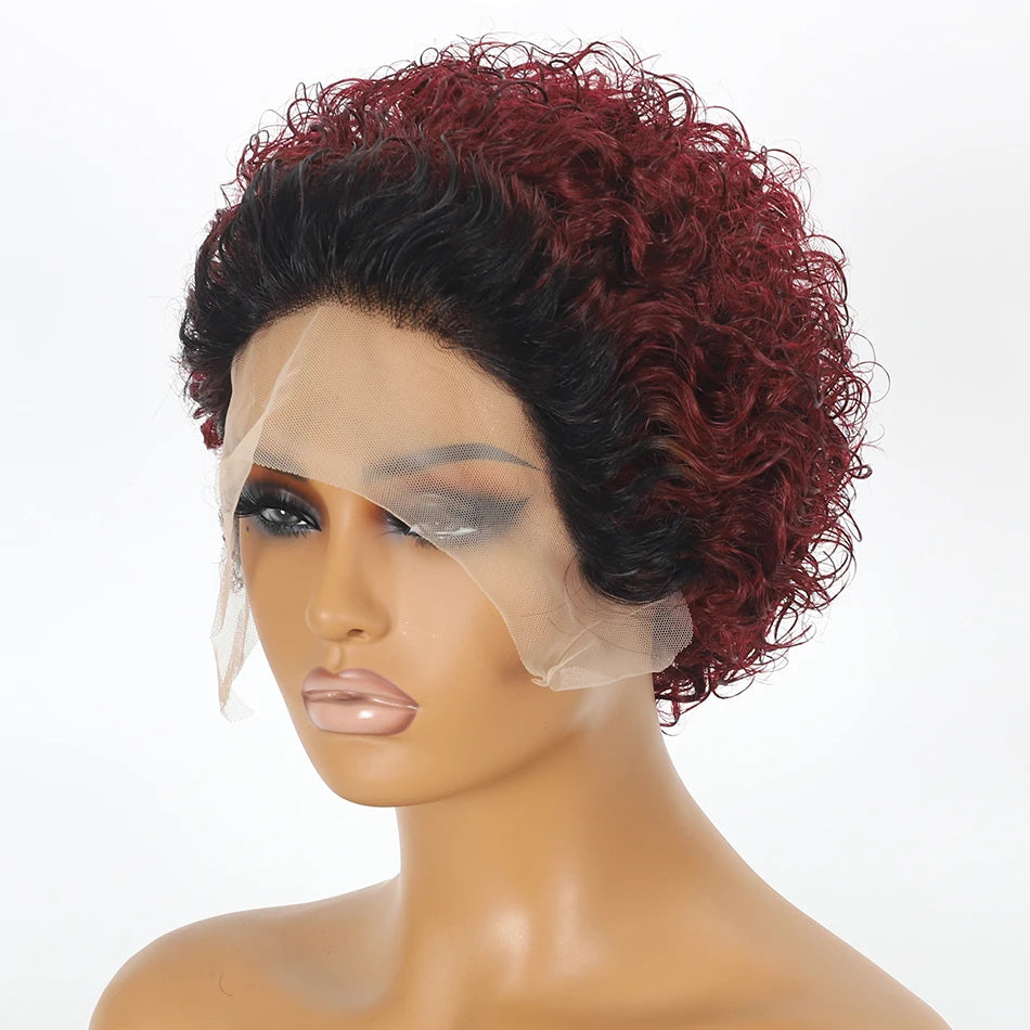 Pixie Cut Wigs 13x2 Lace Frontal Wigs Human Hair Short Kinky Curly Bob Human Hair Wigs For Women Lace Front Human Hair Wigs