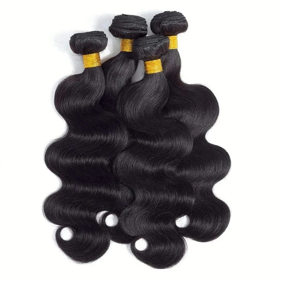 30 32 Inch Body Wave 3 4 Bundles Brazilian Unprocessed Human Hair Bundles 100% Loose Wavy Doule Drawn Bundles Weave Extensions