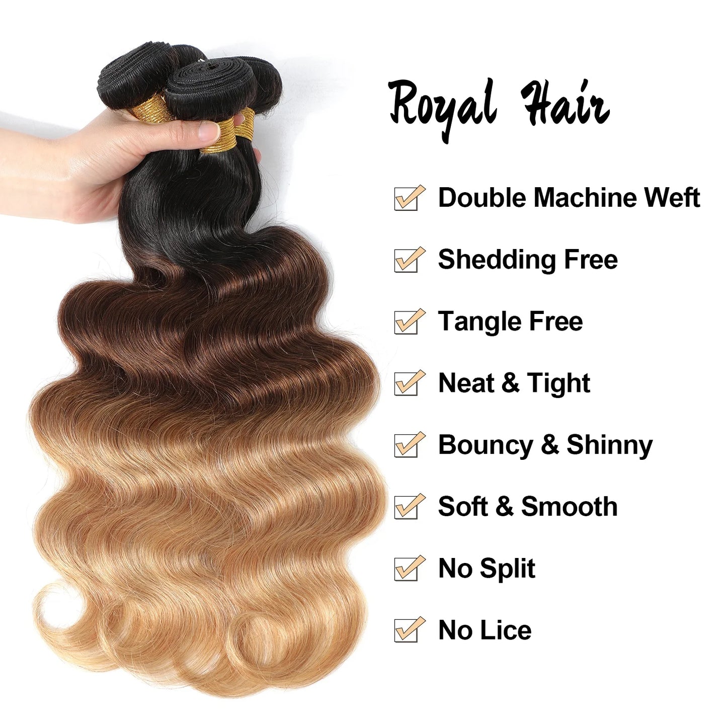 12A Body Wave Human Hair Bundles Ombre Colored 1/3/4 Bundles Human Hair 100% Unprocessed Virgin Brazilian Hair Weave Extensions