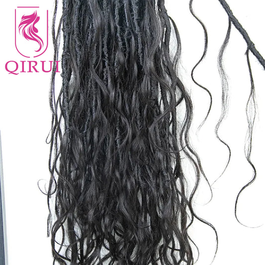 Body Wave Pre Looped Crochet Boho Locs With Human Hair Curls Knotless Braid Goddess Locs Crochet Hair With Human Hair Curly Ends