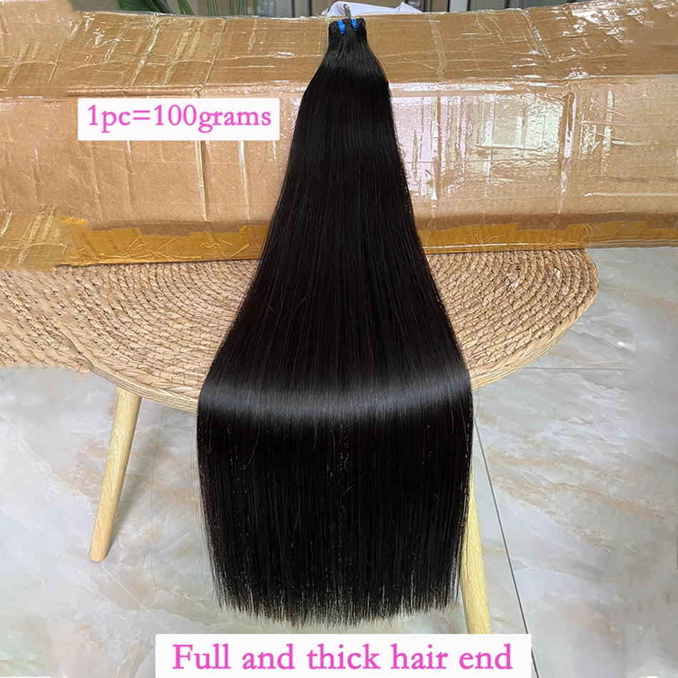15A Bone Straight Super Double Drawn Human Hair Bundles Weave Raw Virgin Hair Extensions #1b Natural Color Can Dye #613 Color
