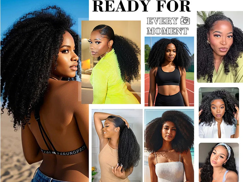 SWANEE Kinky Curly Human Hair Bundle 100% Natural Black Color Double Weft Vietnamese for Curly Bundles Human Hair Extensions