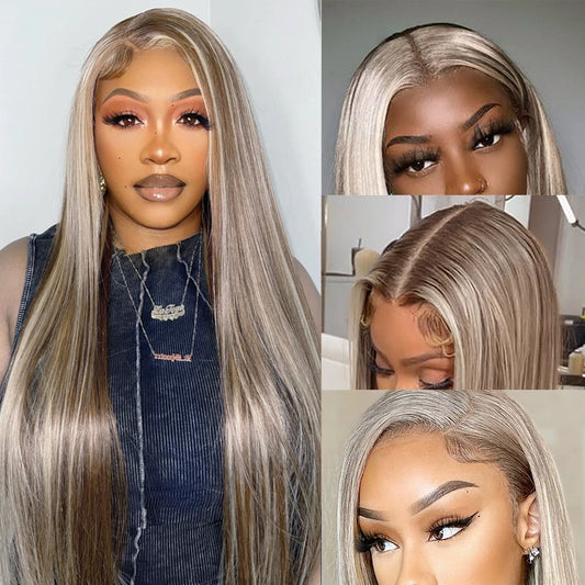 Melodie HD P18 613 Original Blonde Highlight Straight Lace Front Wigs Human Hair 30 40 Inch 13x4 Frontal Wig For Women