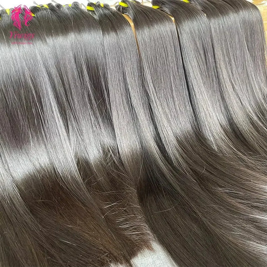 Bone Straight Double Drawn 100% Human Hair Bundles Unprocessed Raw Virgin Hair Weave Extensions Tissage For Women