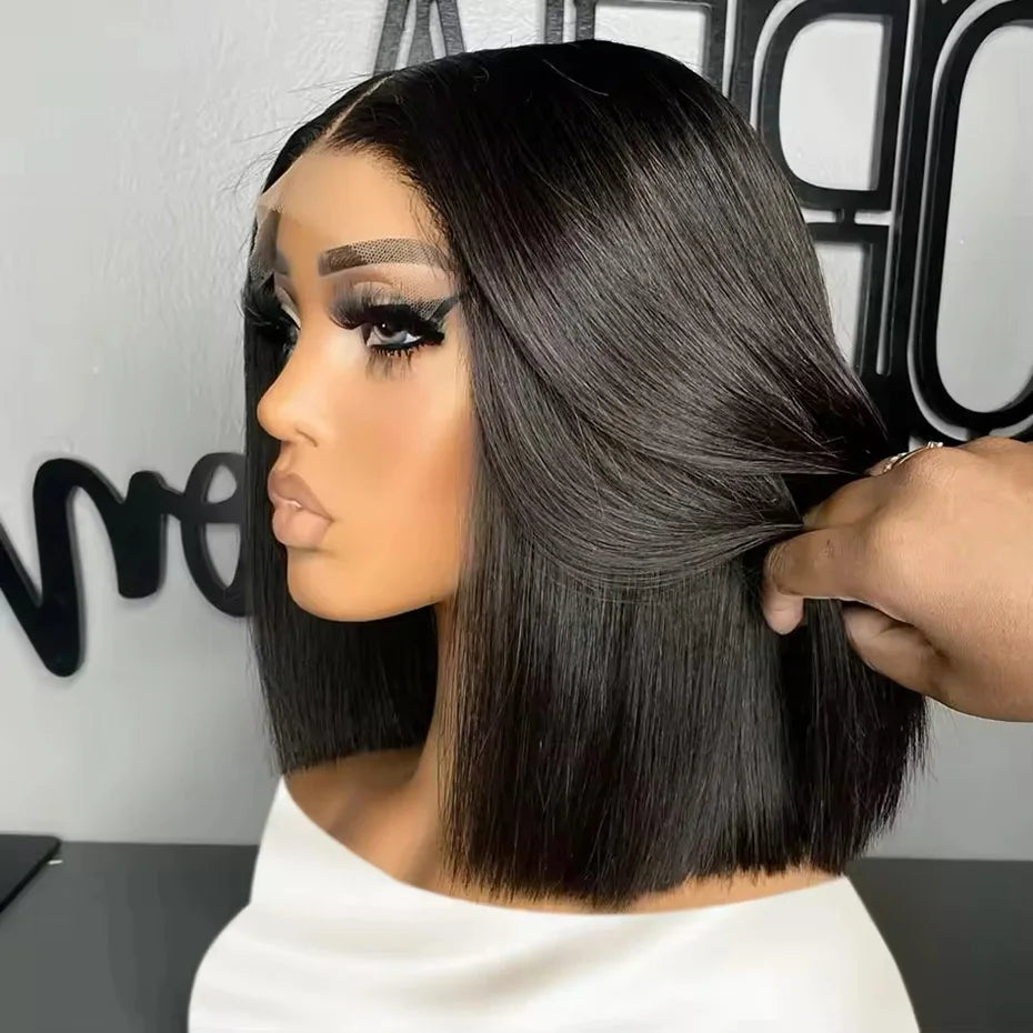 250% 10A Raw Vietnamese Transparent Lace Frontal Wig Human Hair 13x4 13x6 Bob Preplucked Bleached Knots Human Hair Wig for Women